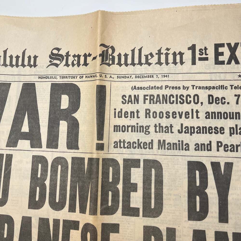 Vintage Pearl Harbor Honolulu Star Reproduction/Reprint Newspaper - Picture 2 of 9